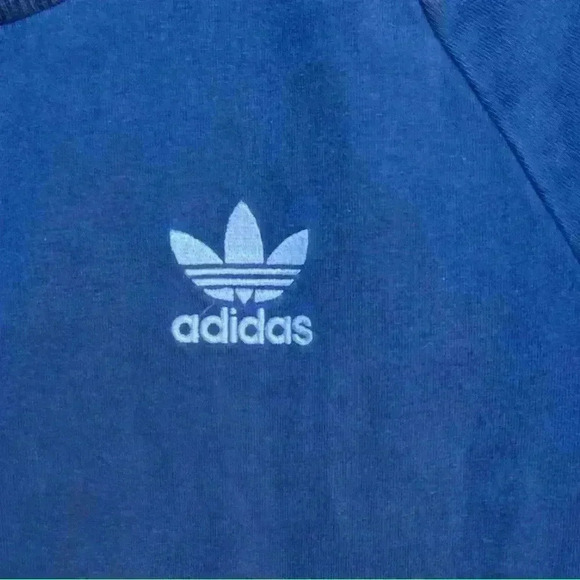 Adidas Originals 3 Stripe Bodycon Stretch Tee Shirt Dress Navy Size Small - Picture 7 of 11